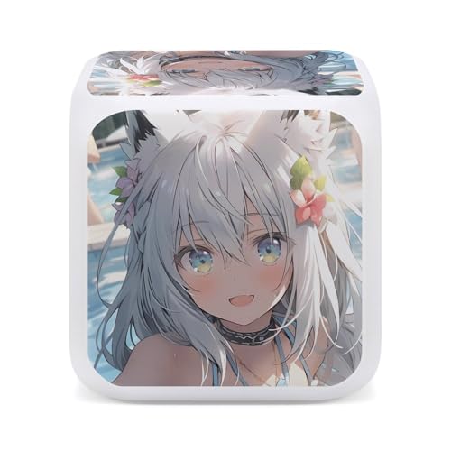 白上 フブキ100目覚まし時計 置き時計 多機能 時間と温度の二重表示 電池式 学生 寝室やオフィスに最適