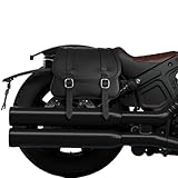 Borsa laterale in cuoio compatibile con Indian Scout Rogue, Scout Bobber 2018-2024,Scout Twenty, Scout Bobber sixty, Sistema aperture rapide, Borsa viaggio moto,100% Made in italy (DX)