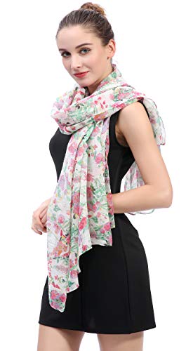 Lina & Lily Floral Design Print Women's Scarf Shawl Lightweight4