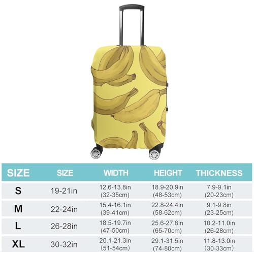 Banana Pattern Luggage Cover, Washable Elastic Suitcase Cover Protector Fit 18-32 Inch Luggage2