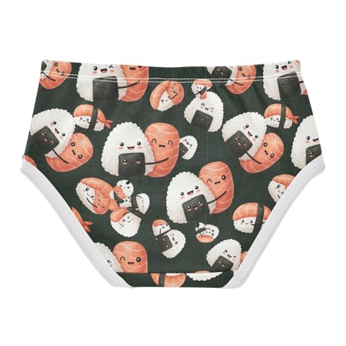 Joisal Toddler Underwear Floral 2t Cotton Cute Panties Girl Pattern Briefs Kids Undies Cute Sushi Salmon Black2