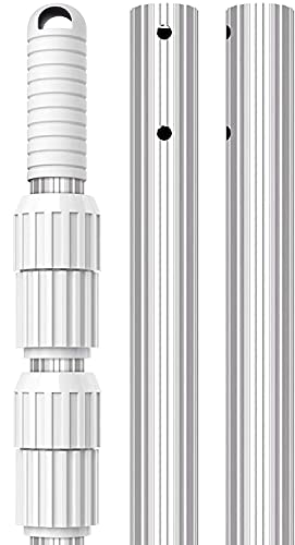 sarrah Professional 15 ft Anodized Aluminum Telescopic Swimming Pool Pole, Adjustable 3 Piece Expandable Step-Up - Attach Connect Skimmer Nets, Rakes, Brushes, Vacuum Heads with Hoses