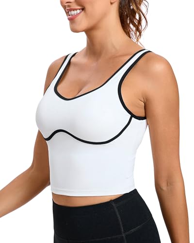 RUNNING GIRL Sports Bras for Women,Longline Workout Crop Tank Tops Padded with Built in Shelf Padded Sports Bra2