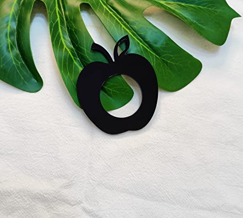 Acrylic Apple Napkin Rings, Apple Napkin Ring For Wedding Signs, Bridal Shower Party Décor, Engagement Apple Shaped Crafting Sets Of 10 (Black) #TOP5