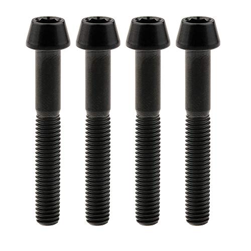 Image of Titanium Ti Bolt M5x9 16 18 20 25 30 35 40 45 50 55 60mm Tapered Head Screws Pack of 4 (M5x35mm, Black)