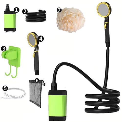 Douche de camping portable avec pompe 10 l/min pour éviter l'eau froide - 2