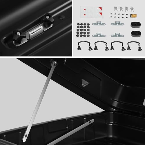 Image of DNA MOTORING Rooftop Cargo Box, 13 Cubic Ft 110 lbs Capacity, Car Top Cargo Carrier Hard Shell Weatherproof Lockable Heavy Duty Car Top Storage Case Roof Box, 56.3 inch L x 36.8 inch W x 16.25 inch H, PT-ZTL-8188