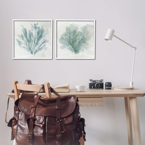 'Mottled Coral Abstracts'| 2pc Framed Giclee Art Set 2 by Stupell Industries - Used condition - Image 2