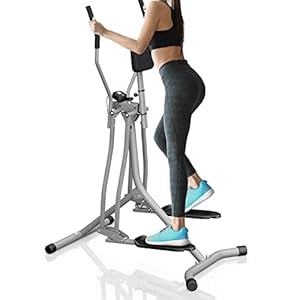 Physionics Crosstrainer met LCD-display, voor thuis, met hartslagsensor en buikondersteuning, hometrainer, stapper, cardio-trainer, Nordic Walker