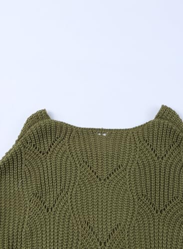 Image of Dokotoo Womens Sweaters 2026 Crewneck Cute Elegant Soft Long Sleeve Hollow Cable Knit Pullover Tops