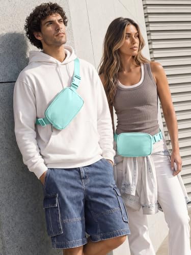 Image of ODODOS Unisex Mini Belt Bag with Adjustable Strap Small Fanny Pack for Workout Running Traveling Hiking, Icing Blue