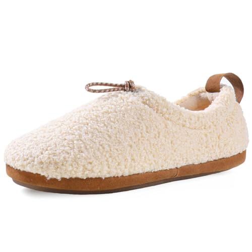 LazyStep Women's Ballari Loafer Slipper, Slip-On Indoor Cozy Memory Foam House Shoes(2024, Size 9, Beige)