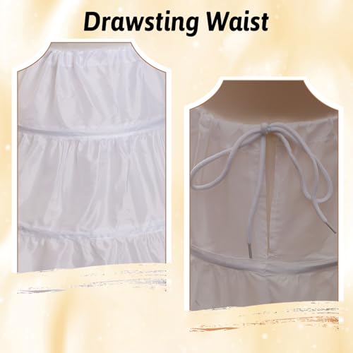 Girls Petticoat Underskirt with 3 Hoops Full Slip Skirt Petticoats for Crinoline Ball Gown4
