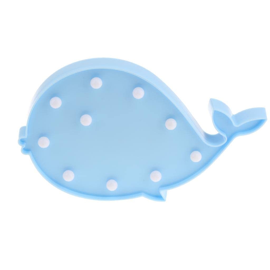 Tiny Store 3D Animal Cartoon LED Lamp Decor Night Light Freestanding Kids Bedside Lamp Blue Whale (64005917TS)
