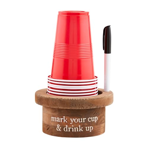 Mud Pie Disposable Cup and Marker Set; Base 3 inch x 5 1/2 inch Dia | Cup 18 oz  