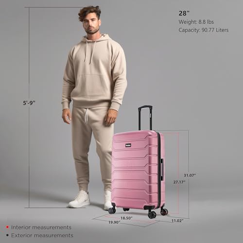 Image of InUSA TREND 28-Inch Large Hardside Spinner Luggage Lightweight Rose Gold
