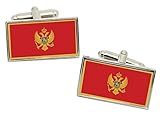 crna gora more ulcinj 80% Stahl, 20% Harz Family Crests Montenegro Crna Gora Flagge Manschettenknöpfe in einer Chrom Etui