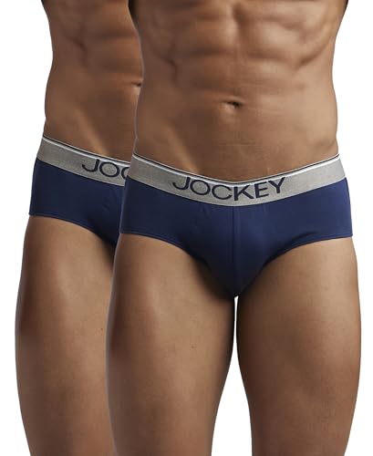 Image of Jockey 8037 Men's Super Combed Cotton Solid Brief with Ultrasoft Waistband (Pack of 2)