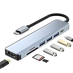 Retoo Hub USB 7 in 1 porte PD100 W, 3 porte dati USB A, Power Delivery, 4 K HDMI, lettore di schede SD, Plug & Play, adattatore USB C, docking station USB C, adattatore multiporta, splitter USB