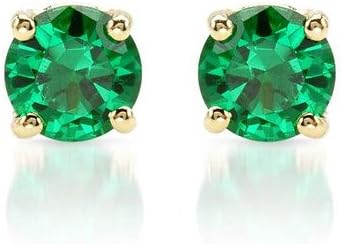 Round Green Diamond stud AAA Quality in White Gold & Yellow Gold, 0.04 ct - 2.00 ct, (IGI Certified from 0.70 ct & above)