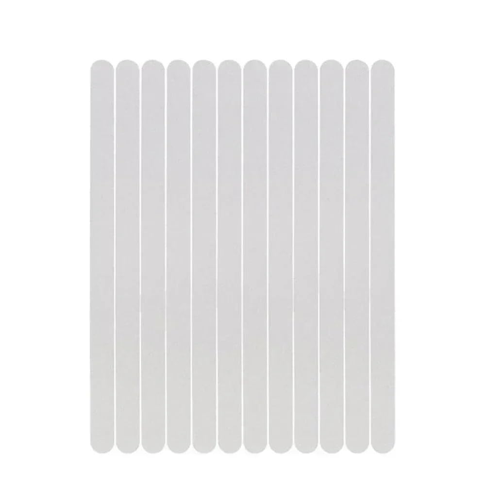 JFNKLFG Non Slip Shower Stickers Anti-slip Strips Bathtub Shower Mat Non Slip On Tiles Grip PEVA Pad Stickers 12PCS White Anti