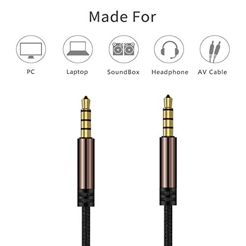 Cable auxiliar stereo Jack 3.5mm macho a macho 0.91 m miniatura 2