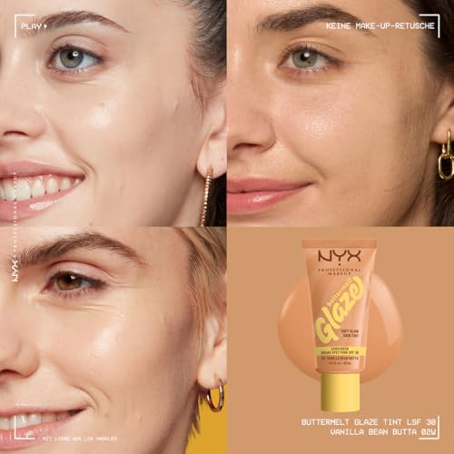 NYX Professional Makeup Foundation für alle Hauttypen, Mit Sheabutter, Mangobutter und Niacinamide, LSF 30 gegen UVA- und UVB-Strahlen, Buttermelt Glaze, Farbton: 02 Vanilla Bean Butta – Bild 4