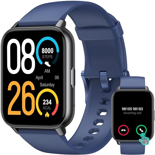 LETSACTIV Smart Watch for Men Women,1.91 HD Fitness Tracker, Answer/Make Calls, No App/Phone Needed Pedometers, Fitness Watch with Blood Oxygen Heart Rate Monitor,100+Sports Modes Step Counters,Blue