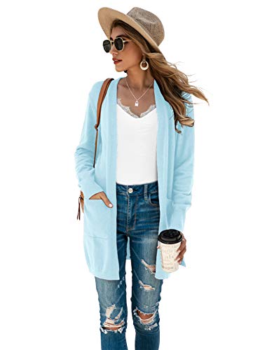 Image of TASAMO Cardigan Sweaters for Women Long Sleeve Open Front Casual Knit Fall Coat Oversized Soft Outwear with Pockets