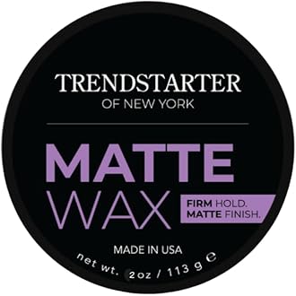 TRENDSTARTER - Men's Firm Hold Travel-Size Pomade (2oz) - Matte Finish, Water-Based, Flake-Free Styling Wax for All Hair Types