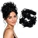 PRETTYSHOP XXXL Hairpiece Hair Wrap Scrunchie Scrunchy Updos, VOLUMINOUS, Curly Messy Bun, Balck # 1B HW6