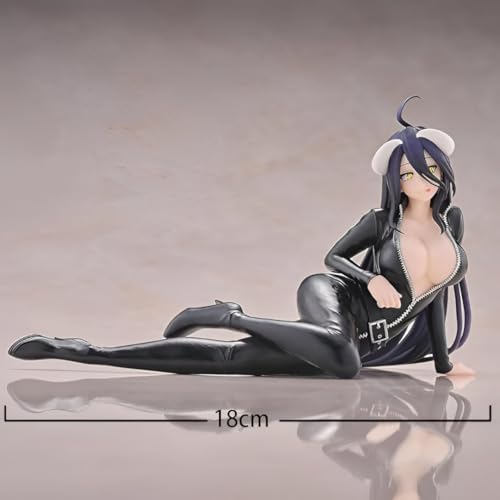 Image of Overlord Albedo Black Dress PVC Figurine | 18 cm Ecchi Anime Statue | Sexy Fallen Angel Laying Pose Figure | Premium Anime Girl Albedo Adult Pose Figure