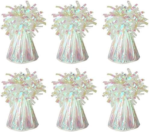 Balloon Weights 6 Pack Iridescent Foil Suitable for Helium Balloons at Birthdays Parties Events Weddings & Celebrations Heavy & Durable 85g