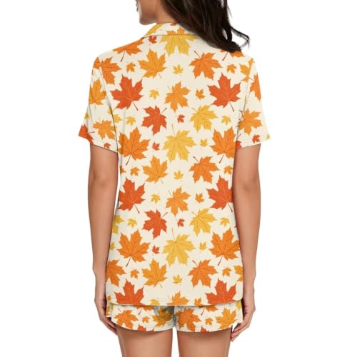 Image of Women's Short Sleeve Sleepwear Pajamas Nightwear with Pockets | Premium Polyester Fabric Ultra Soft Lightweight Breathable Touch, Wrinkle Resistant, All Day Cozy Wear for Daily Sleep