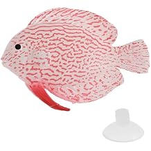 Artificial Glowing Fish, Silicone Fake Fish with Suction Cup, Floating Fake Fish Ornament, Aquarium Artificial Fish, Fluorescent Luminous Fish Tank Ornament, Pink, 1 Set