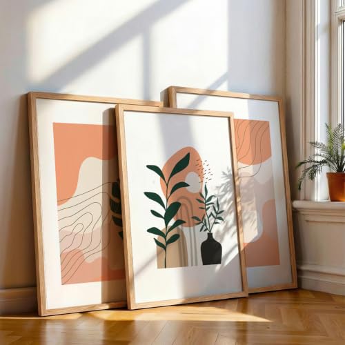 Image of NoWorries Wall decor paintings for living room, Modern art wall frames for home decoration Set of 3 (Tropical pattern) (Theme-Minimalist) (Art-1, 13x19inch)