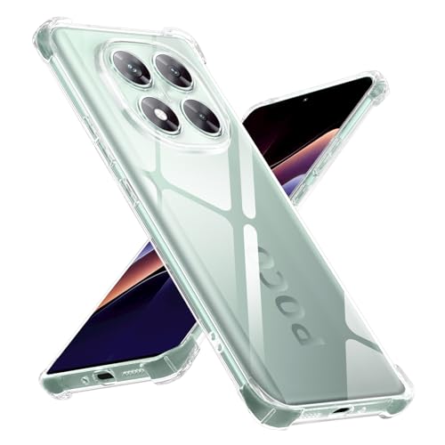 Yohii Funda para Xiaomi Poco X7 5G / Funda Xiaomi Redmi Note 14 Pro 5G (No para 4G), Transparente Carcasa Protectora Antigolpes Caso, Suave TPU Silicona Bumper Anti-Choques Anti-Arañazos Case