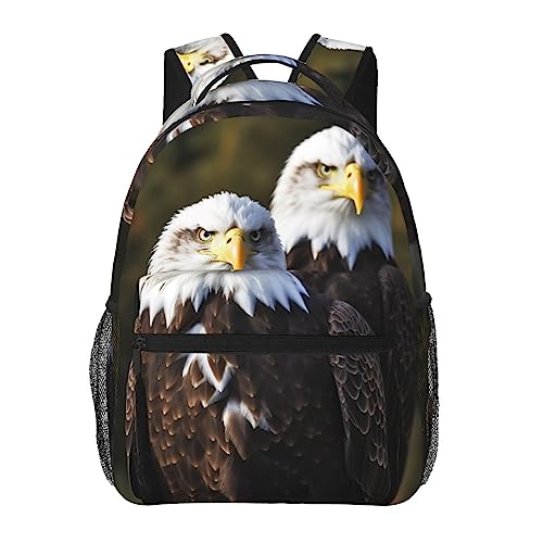 Sac à dos de voyage aigle blanc noir design ergonomique grand format