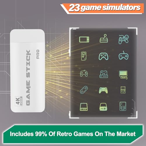 Retro Gaming Console with 40,000+ Classic Games, 23 Emulators, Dual 2.4GHz Wireless Controllers, 4K HD Output, Save & Load Function, Plug & Play, Compatible with TV/PC/Projector, 64GB - Image 4