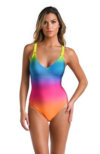 Maillot de bain une pièce standard La Blanca asymétrique multicolore taille 42