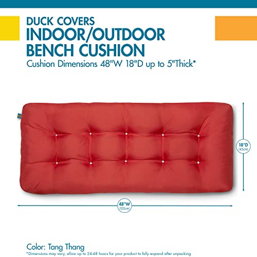 Duck Covers Water-Resistant Indoor/Outdoor Bench Cushion, 48 X 18 X 5 Inch, Tang Thang, Patio Bench Cushion #TOP4