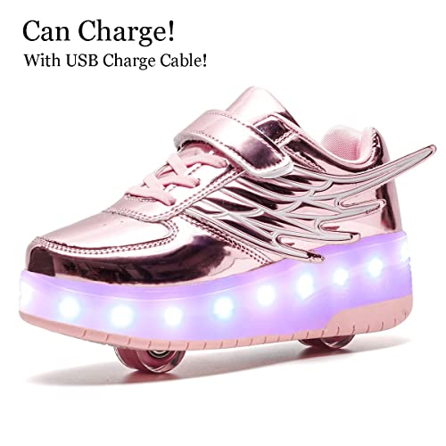 Image of Nsasy Roller Shoes Kids Roller Skates Shoes Girls Boys Wheels Shoes Become Sport Sneaker with Led for Children Gift