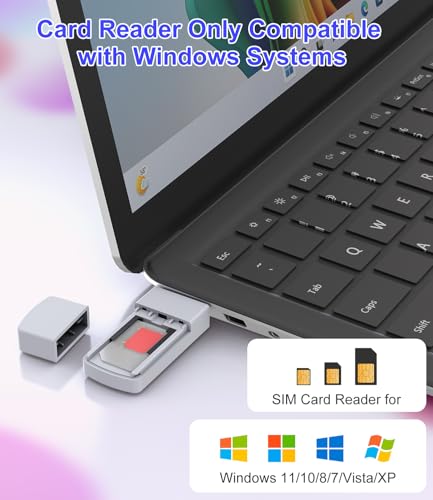 Image of USB SIM Card Reader - Sim Card Adapter Kit with Eject Pin - Micro /Nano /Standard Sim Card Readers - USB to Sim Card Adapter Edit and Read Messages /Contacts - SIM Adapters for Laptops Computer Windows