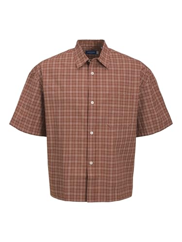 JACK & JONES Joracapulco Check Shirt Ss, Arabian krydda, M