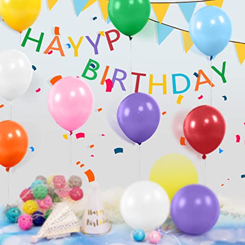 Image of 200pcs Balloons 5 Inch Assorted Colors Mini Rainbow Latex Balloons Small Colorful Party Balloons for Birthday Wedding Baby Shower Anniversary Festival Arch Garland Decoration