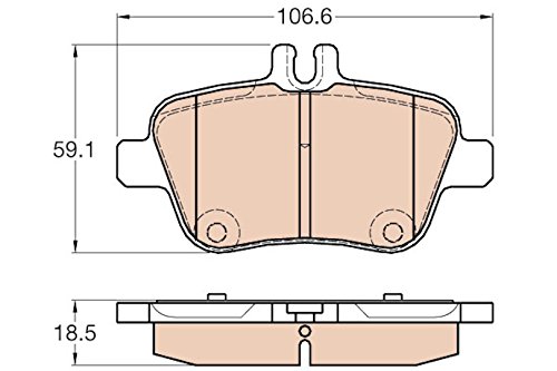 Trw Automotive Tpc1646 Disc Brake Pad Set For Mercedes-Benz Gla250: 2015 - 2020 And Other Applications Rear, Black #TOP2