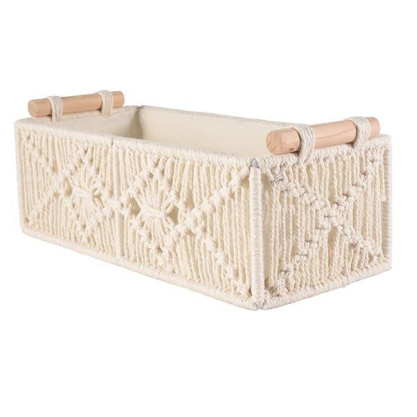 Iunipusy Makramee Aufbewahrungskörbe Box, Makramee Boho Geflochten...