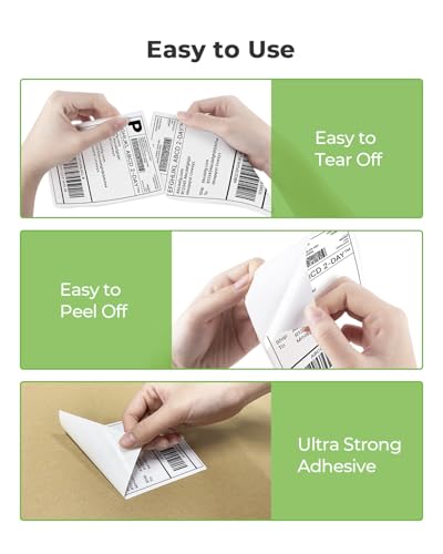 Image of Nelko 4x6 Thermal Labels Fanfold, 500 Shipping Labels for Label Printer | Commercial Grade, No BPA or BPS, Print Clear and Sharp, Direct Thermal Shipping Labels Compatible with Thermal Printer