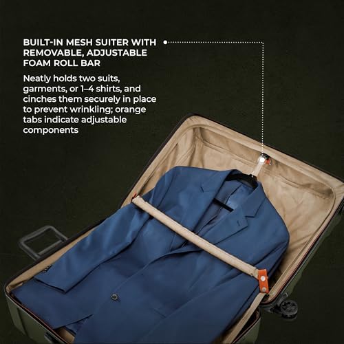 Image of Briggs & Riley 30 inch Large Spinner - Checked Luggage for Travel, Suitcases with Wheels, Hardside Rolling Bag for Men & Women, Self-Repairing Zipper - Torq Collection, Hunter Green