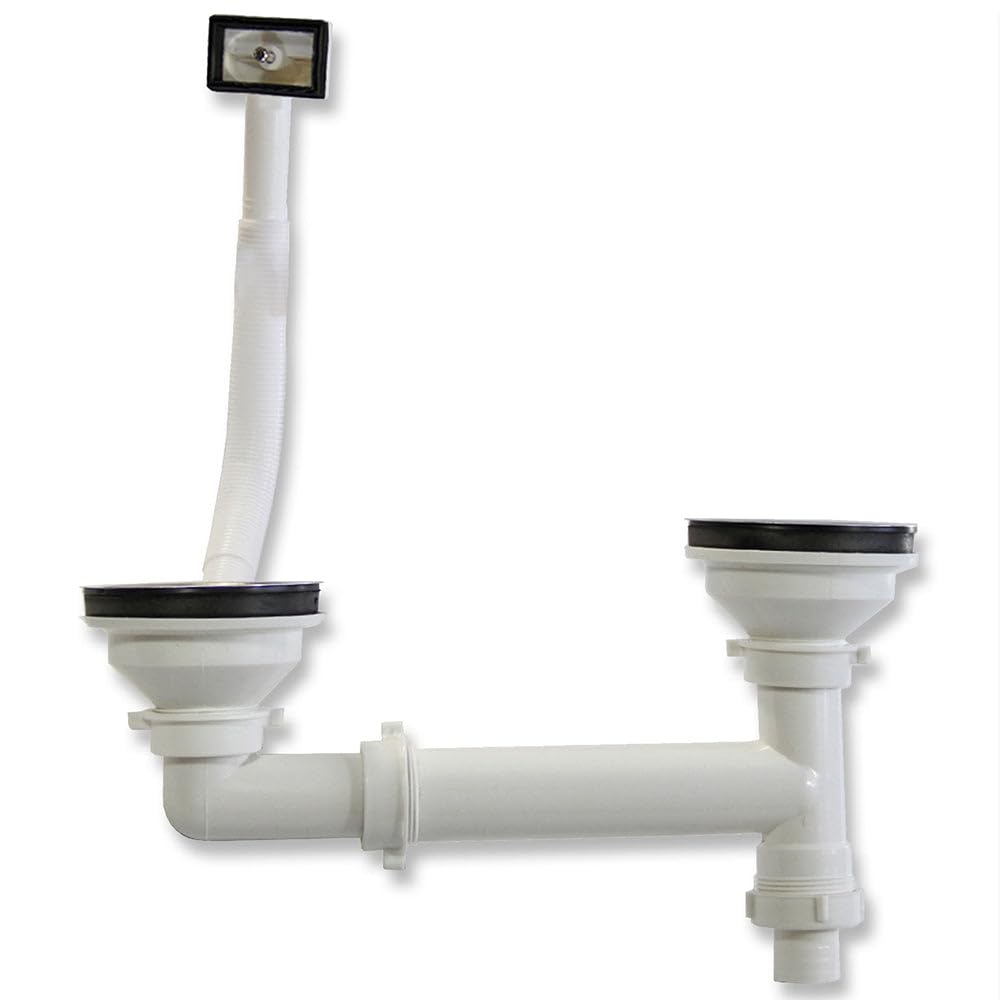Fregadero de Cocina 1 Seno+Escurridor Sobre Encimera en Acero Inoxidable 105x50cm con Grifo Padstow+Kit para Drenaje y Fontanería GRATIS Lavaplatos Pila Cocina 1 Seno+ Escurridor para Lavar Platos